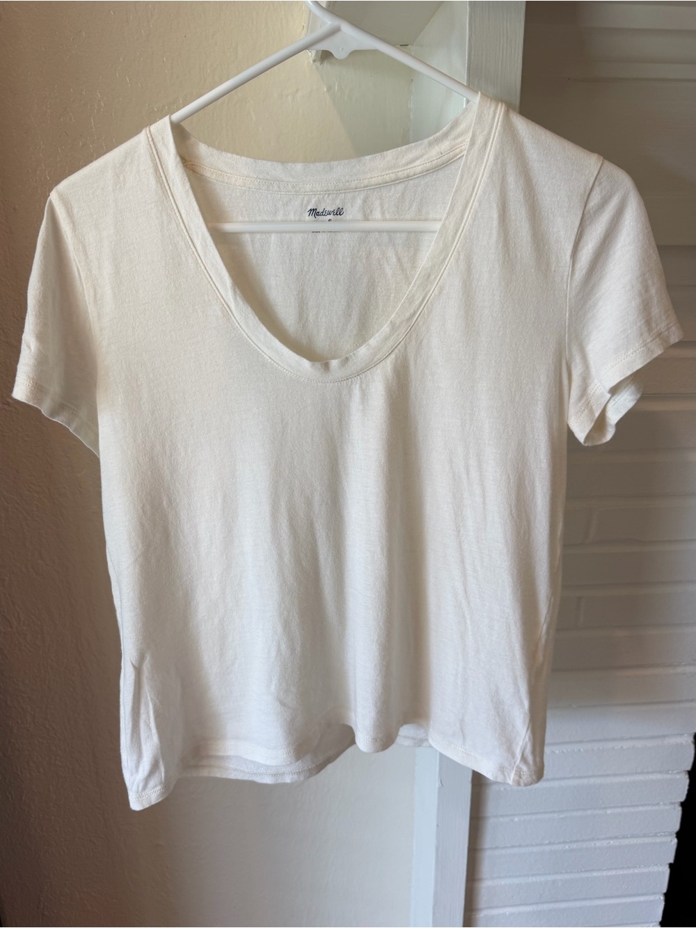 Madewell Cream Scoop Neck Short Sleeve Tee